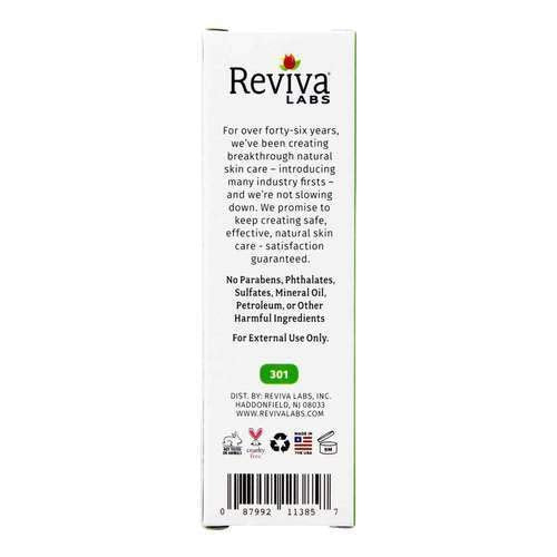 Reviva Labs DMAE Firming Fluid on the face during routine use.