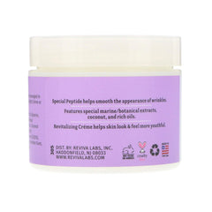 Reviva Labs Elastin-DMAE Night Creme back-label provides usage tips for nightly routine