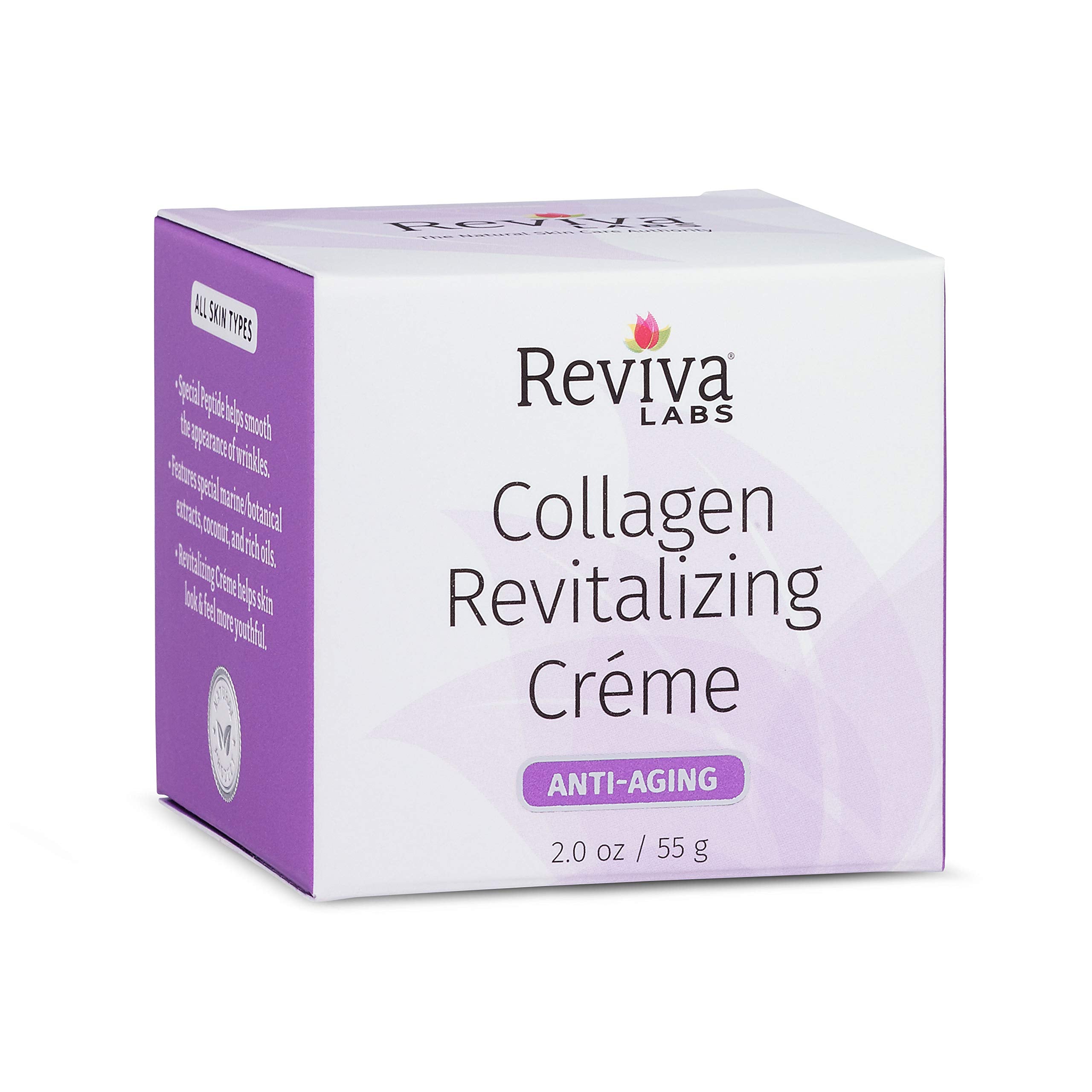 Reviva Labs Elastin-DMAE Night Creme jar opened reveals rich, creamy texture