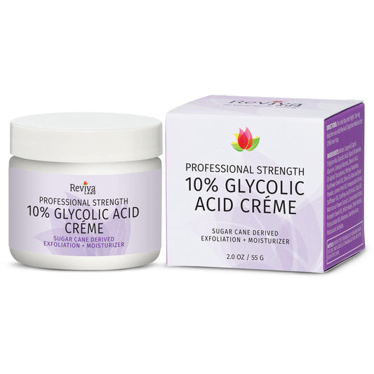 Reviva Labs Glycolic Acid Creme bottle for gentle exfoliation and hydration.