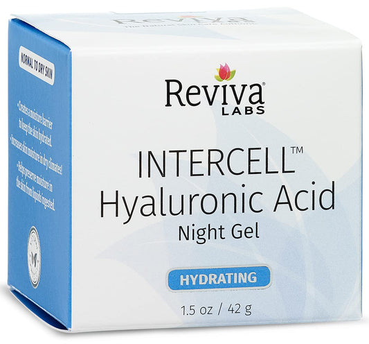 Intercell Night Gel texture swatch highlighting moisture action