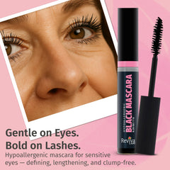 Reviva Labs mascara 3-pack packaging, convenient for travel and daily use.