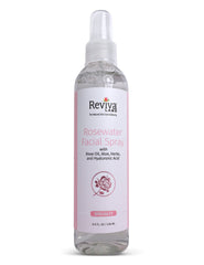 Reviva Labs Rosewater Facial Spray for refreshing tone and makeup setting.