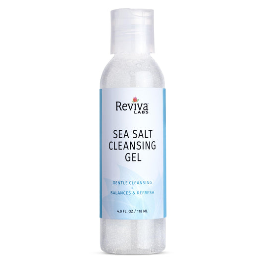 Reviva Labs Sea Salt Face Wash bottle pour for easy daily cleansing