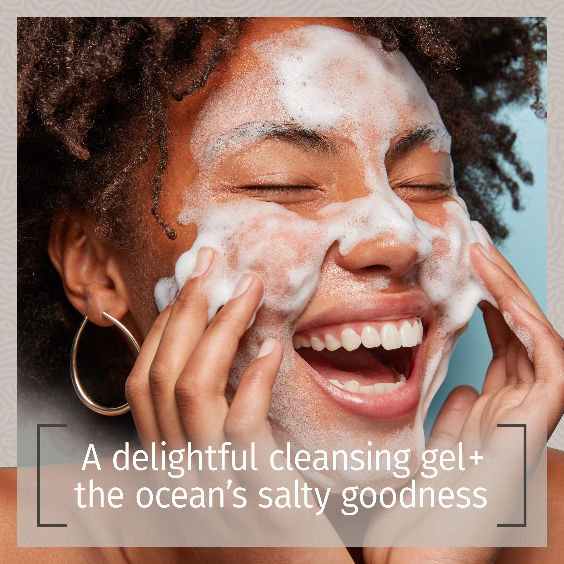 Reviva Labs Sea Salt Face Wash closeup foam ready for gentle cleansing