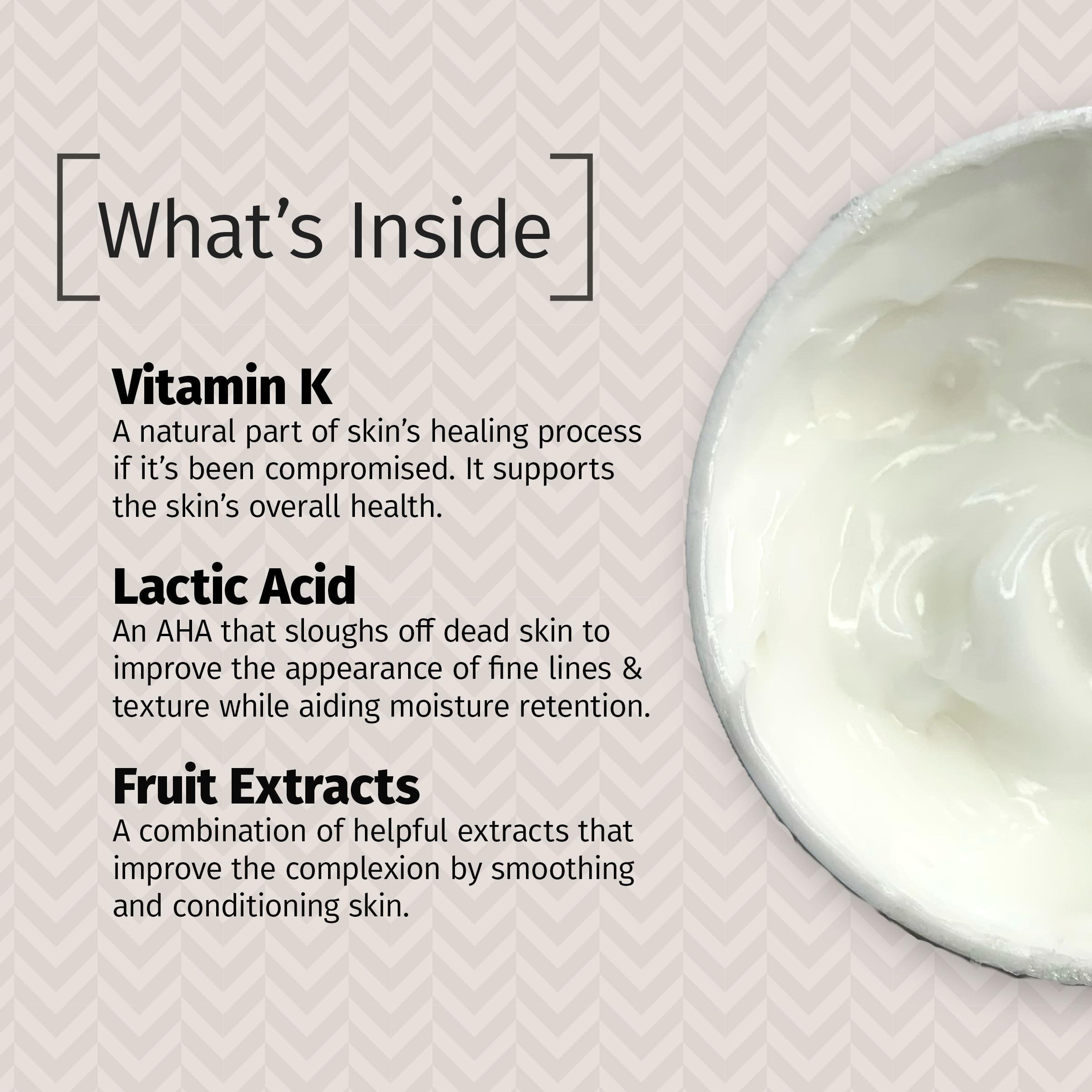 Under-eye area care with Reviva Labs Vitamin K Creme for brightening appearance