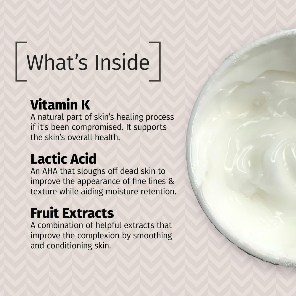 Under-eye area care with Reviva Labs Vitamin K Creme for brightening appearance