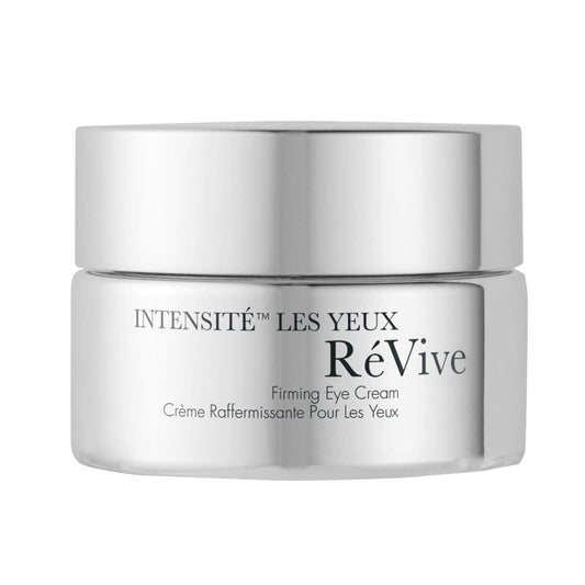 RéVive Firming Eye Cream bottle close-up highlighting premium packaging and hydration.