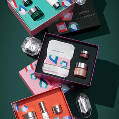 RéVive Intensité Gift Set unboxing scene highlighting a complete routine.