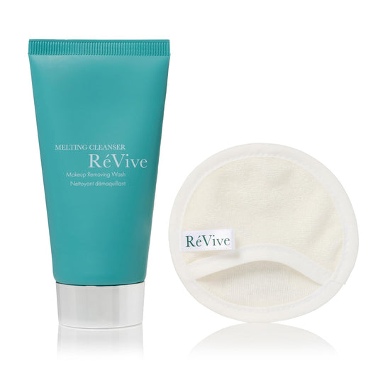 RéVive Melting Face Cleanser bottle close-up for gentle makeup removal.