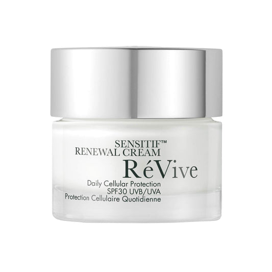 RéVive Sensitif Renewal Day Cream packaging highlights premium hydration protection