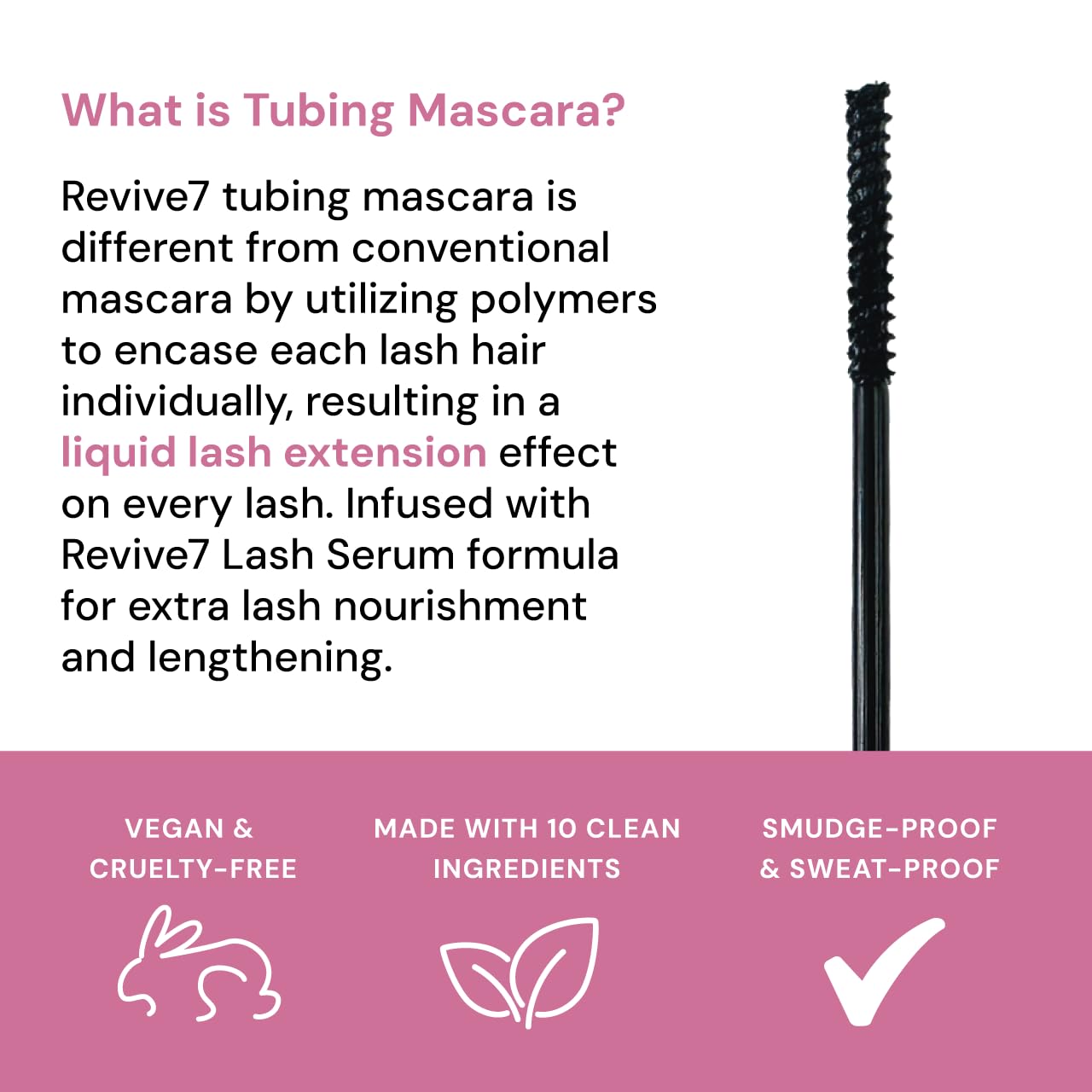 Revive7 Lash Serum Tint Mascara packaging front shows premium branding and product details.