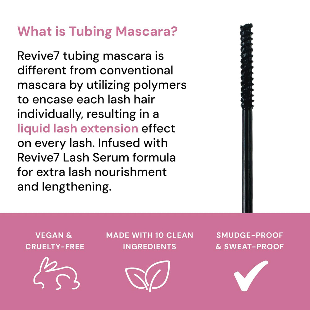 Revive7 Lash Serum Tint Mascara packaging front shows premium branding and product details.