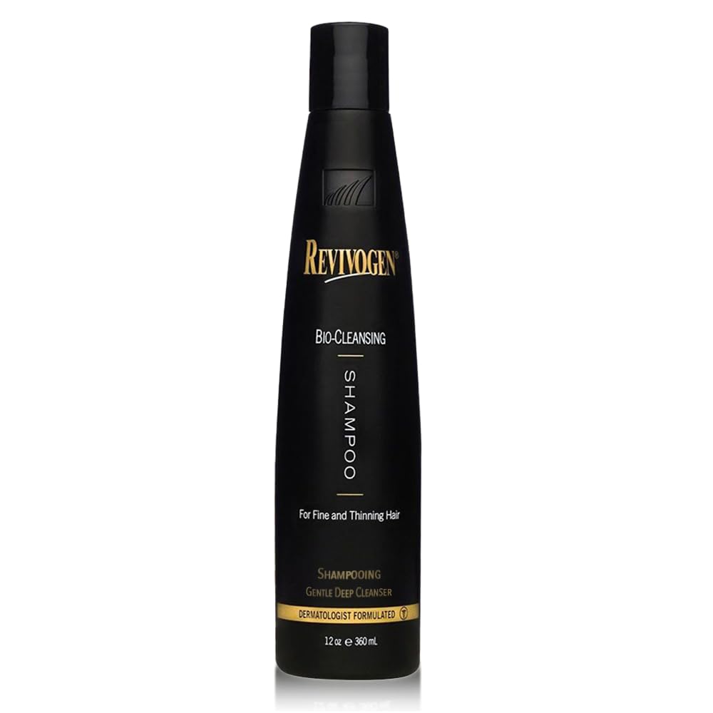 Revivogen MD Bio-Cleansing Shampoo pour shows gentle cleansing and scalp preparation for treatment