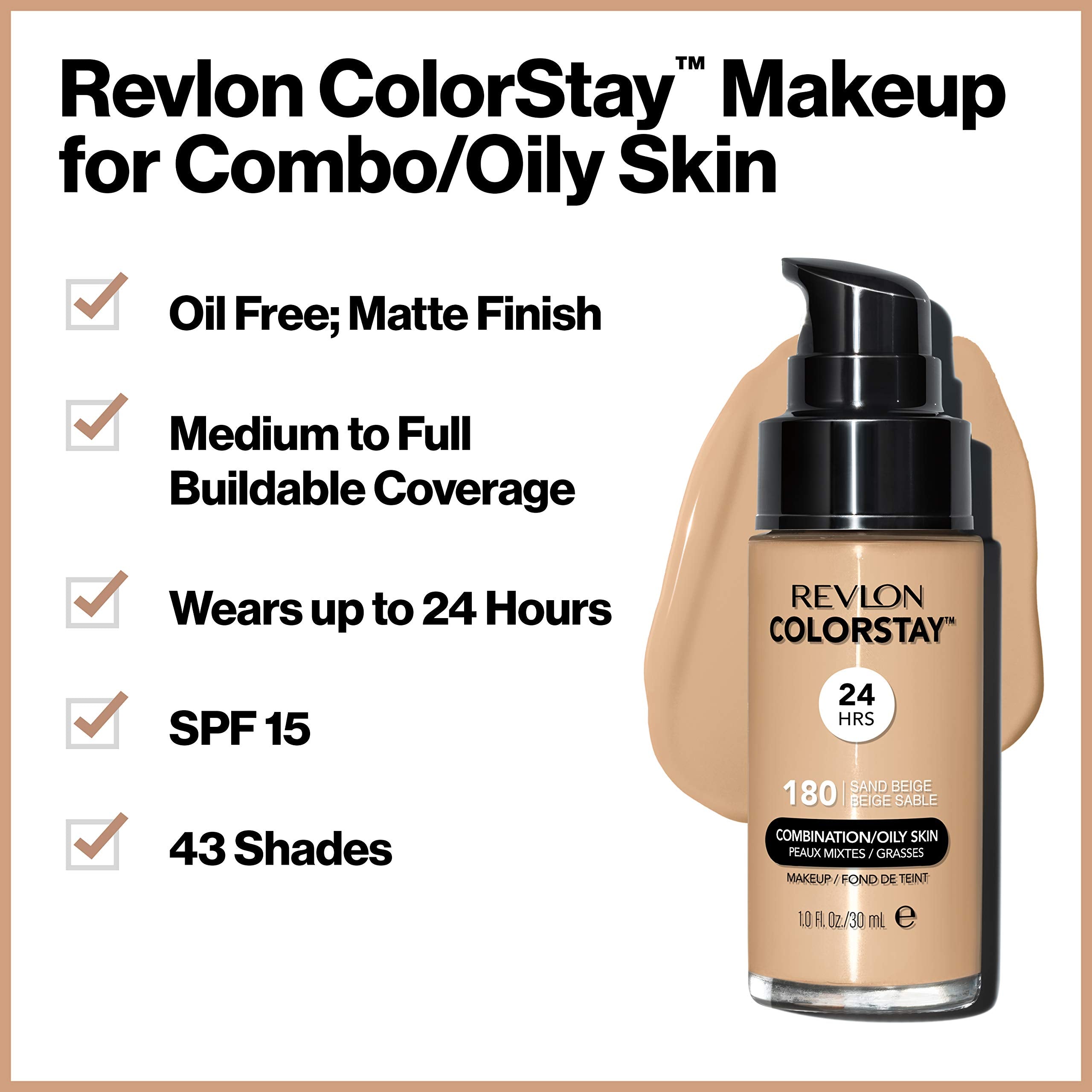 Applied on skin, the foundation delivers a breathable, oil-control look.