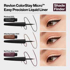 REVLON ColorStay Micro Tip Liner shade What The Fudge swatch for bold eyes.