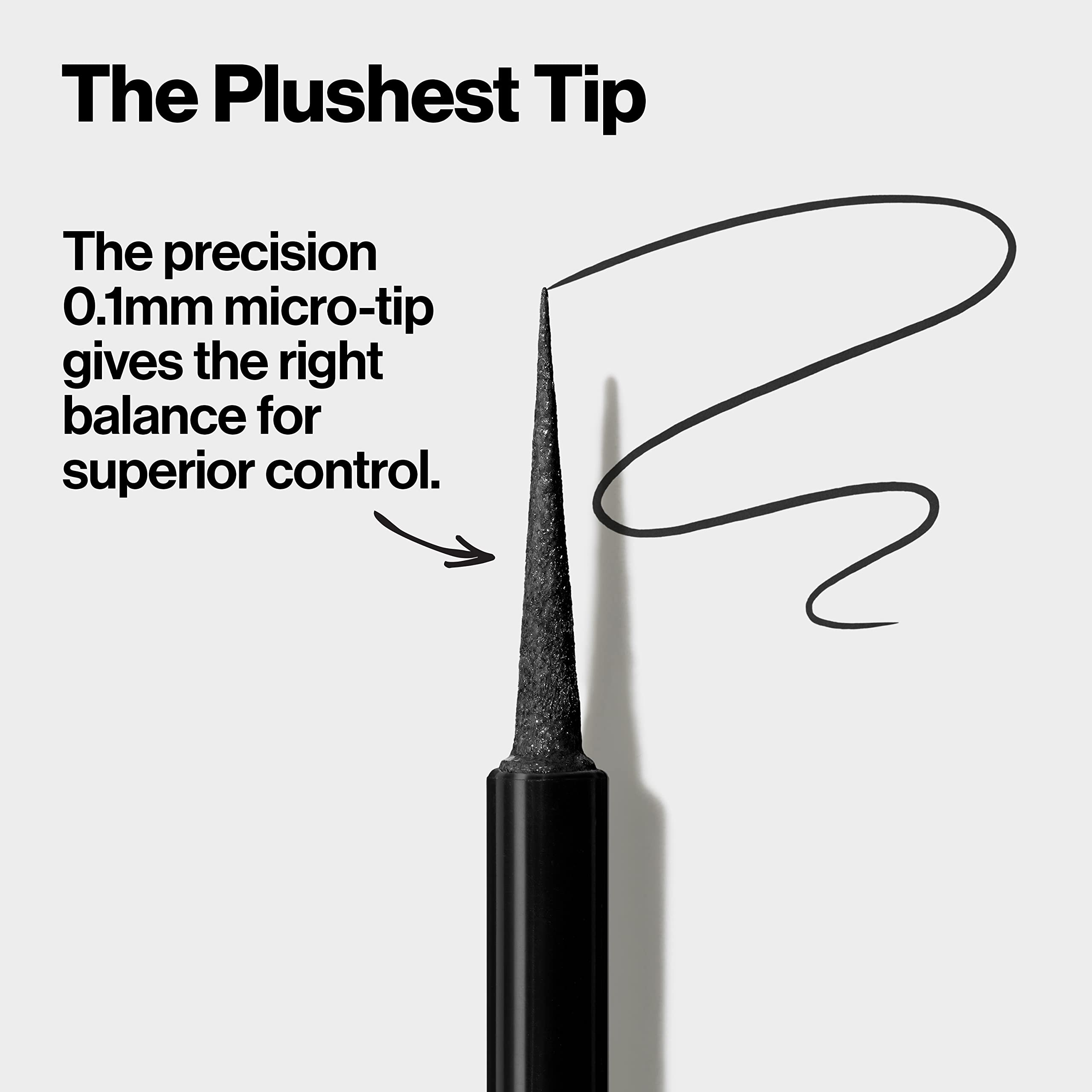 REVLON ColorStay Micro Tip Liner waterproof swatch shows sweat and water resistance.