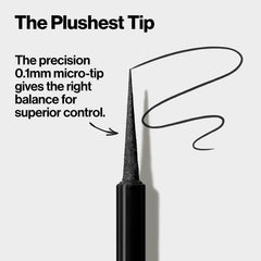 REVLON ColorStay Micro Tip Liner waterproof swatch shows sweat and water resistance.
