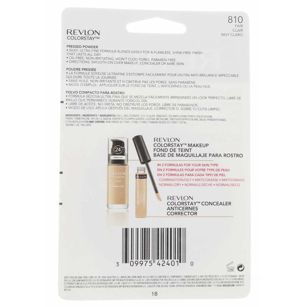 Revlon ColorStay pressed powder application swatch demonstrates soft matte wear