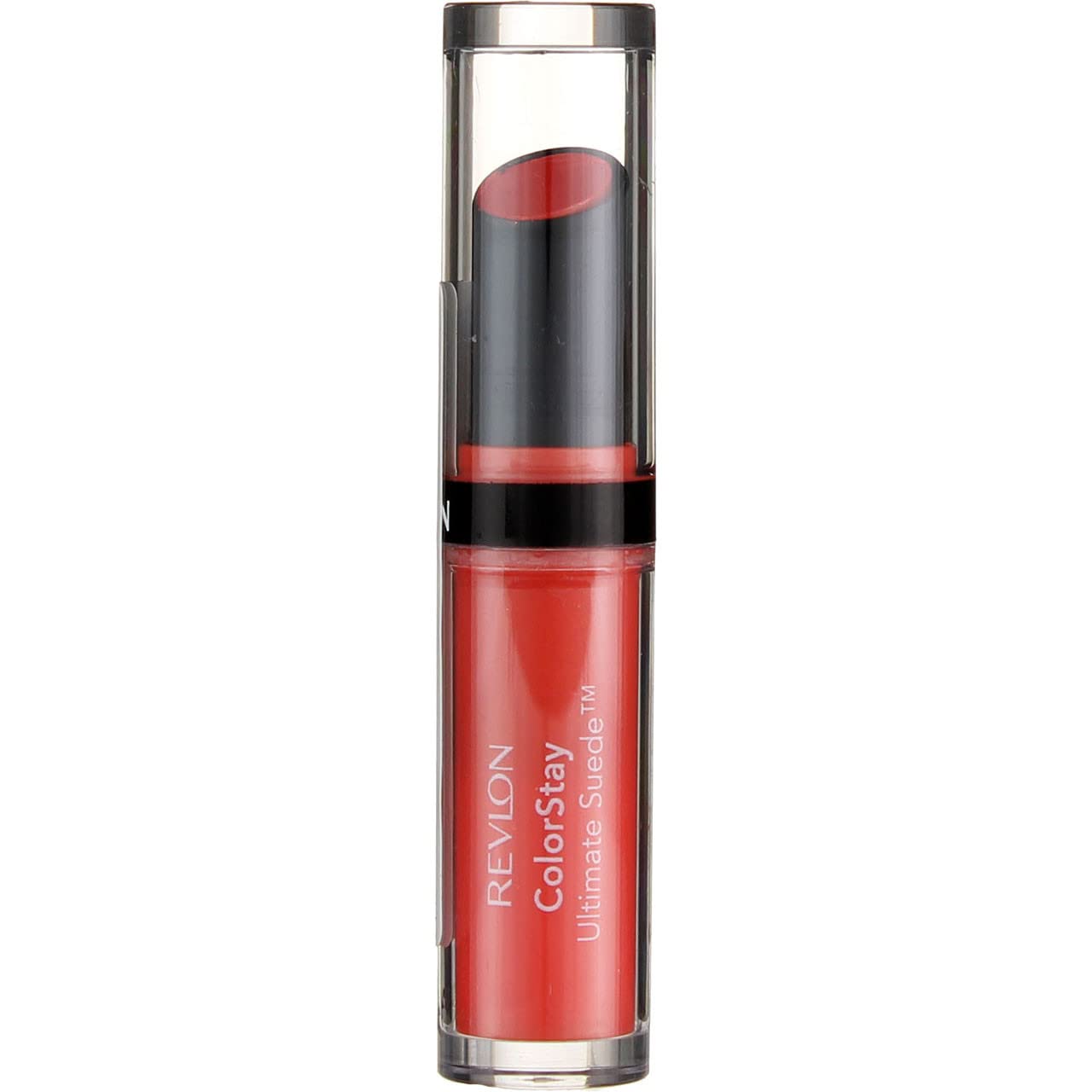 REVLON ColorStay Ultimate Suede Cruise lipstick swatch reveals rich color with satin finish.