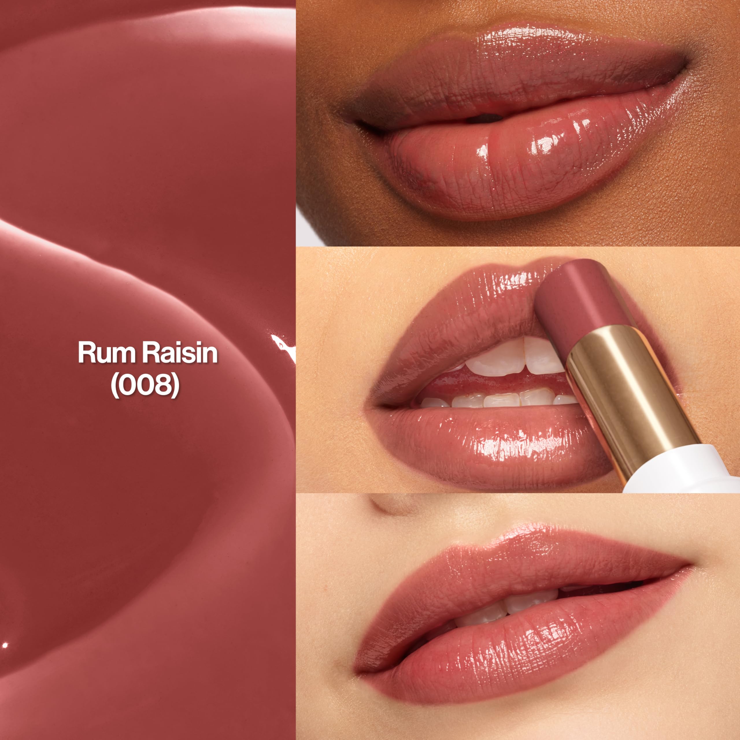 REVLON Glass Shine Balm closeup reveals buttery-soft texture and comfortable wear.