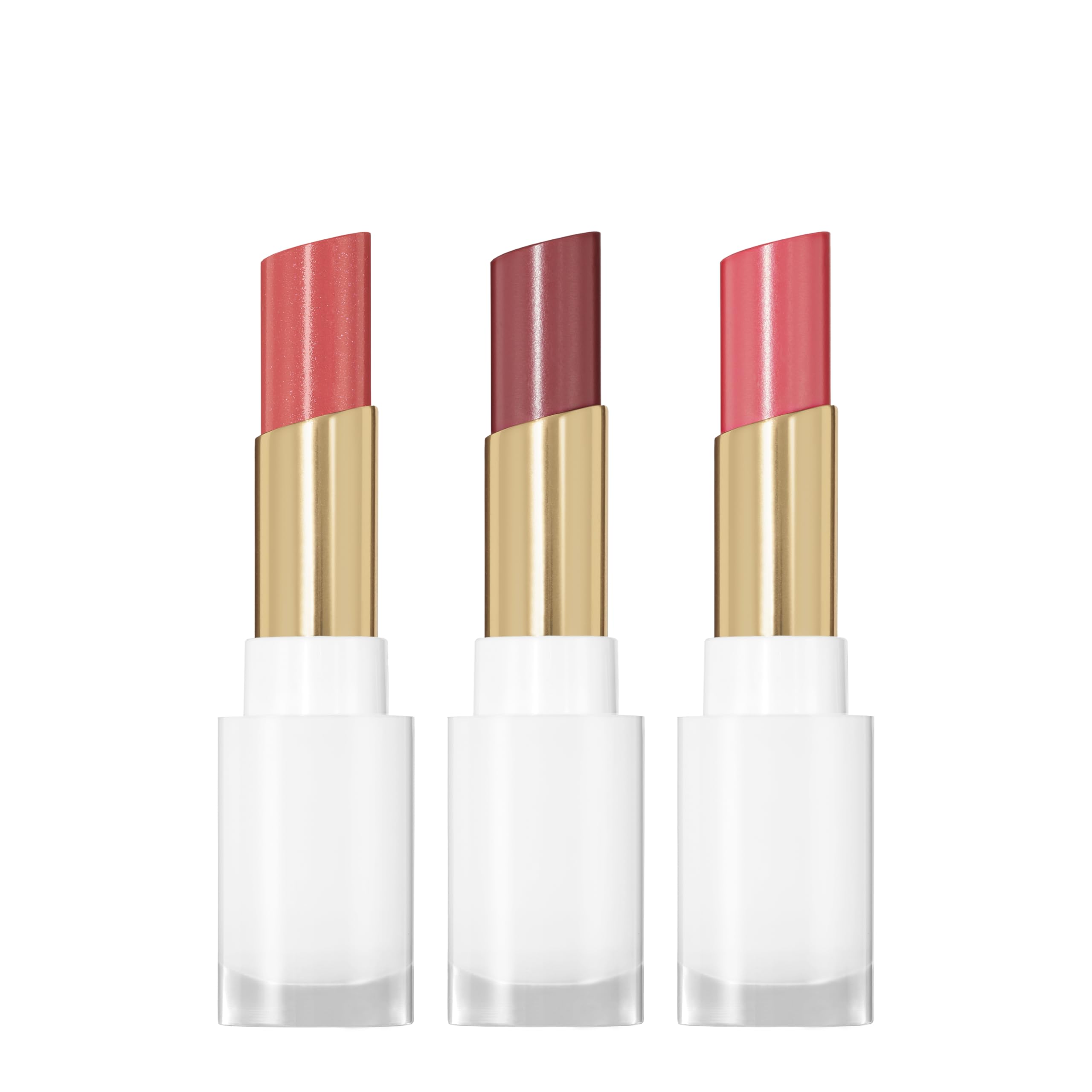 REVLON Glass Shine Balm Honey Shine swatch shows sheer color and glassy shine.