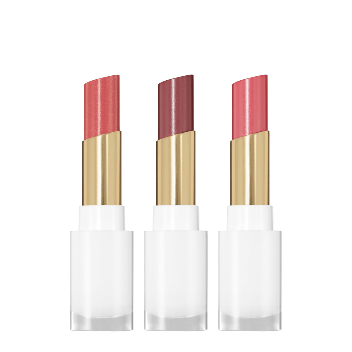 REVLON Glass Shine Balm Honey Shine swatch shows sheer color and glassy shine.