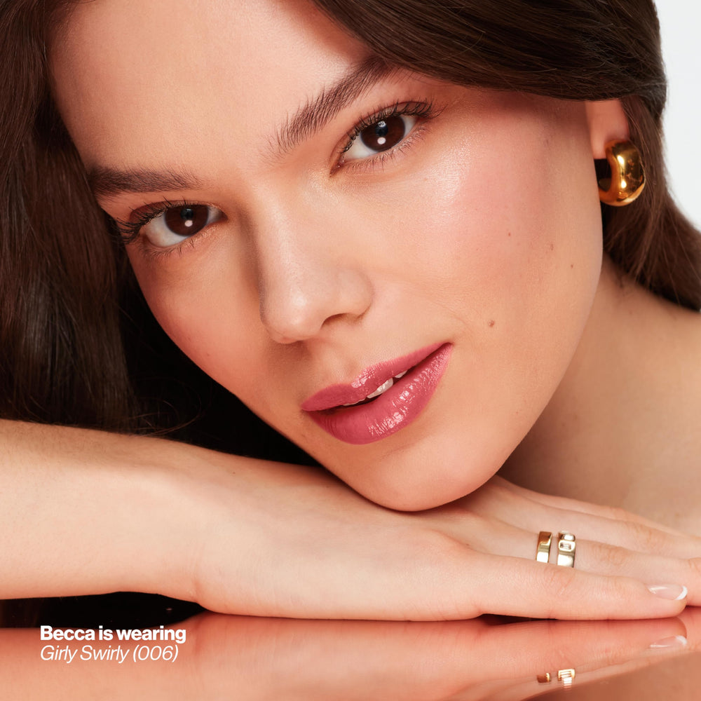 REVLON Glass Shine Balm swatches show sheer glow and buildable color.