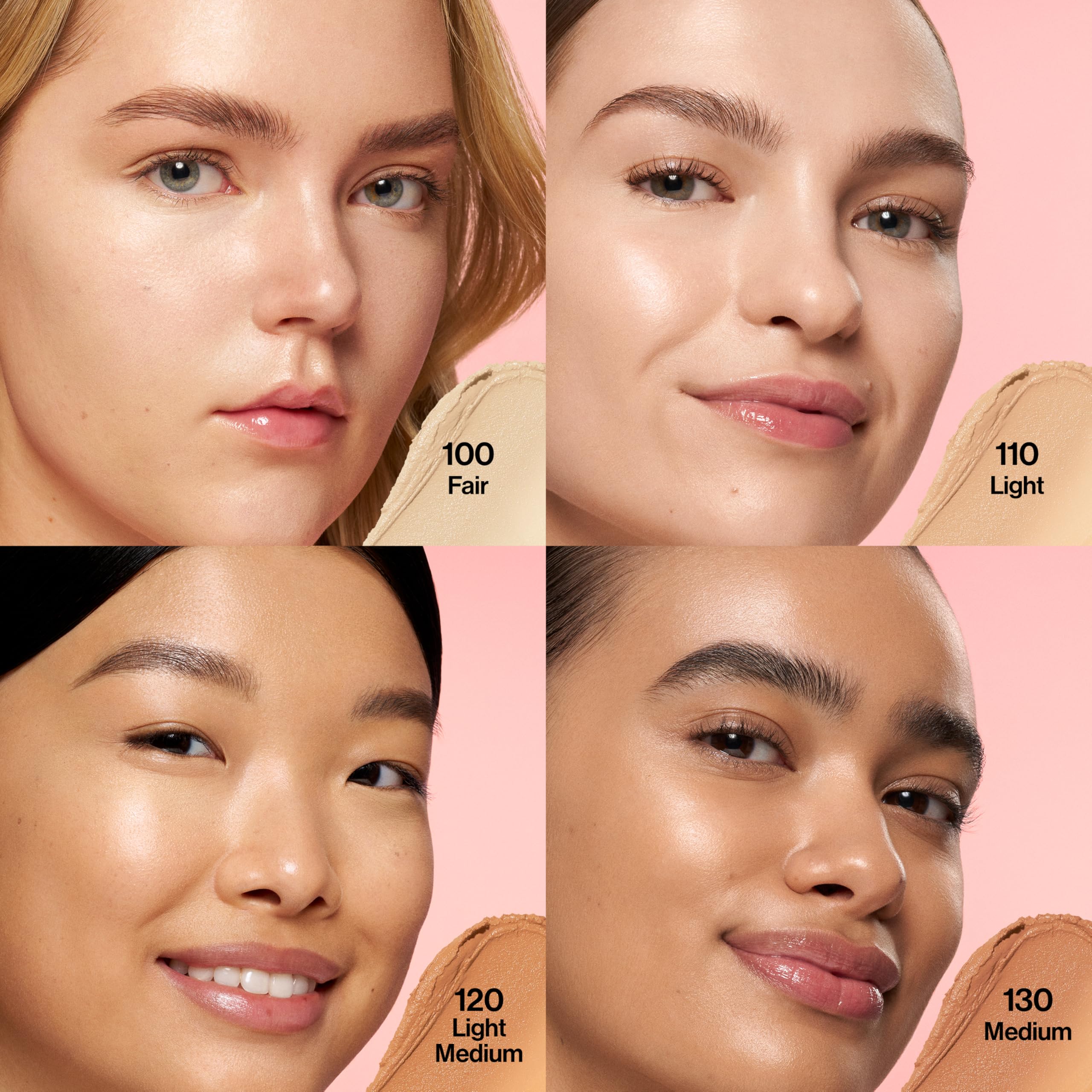 REVLON Glimmer Tinted Moisturizer Stick shows a natural glow with lightweight wear.