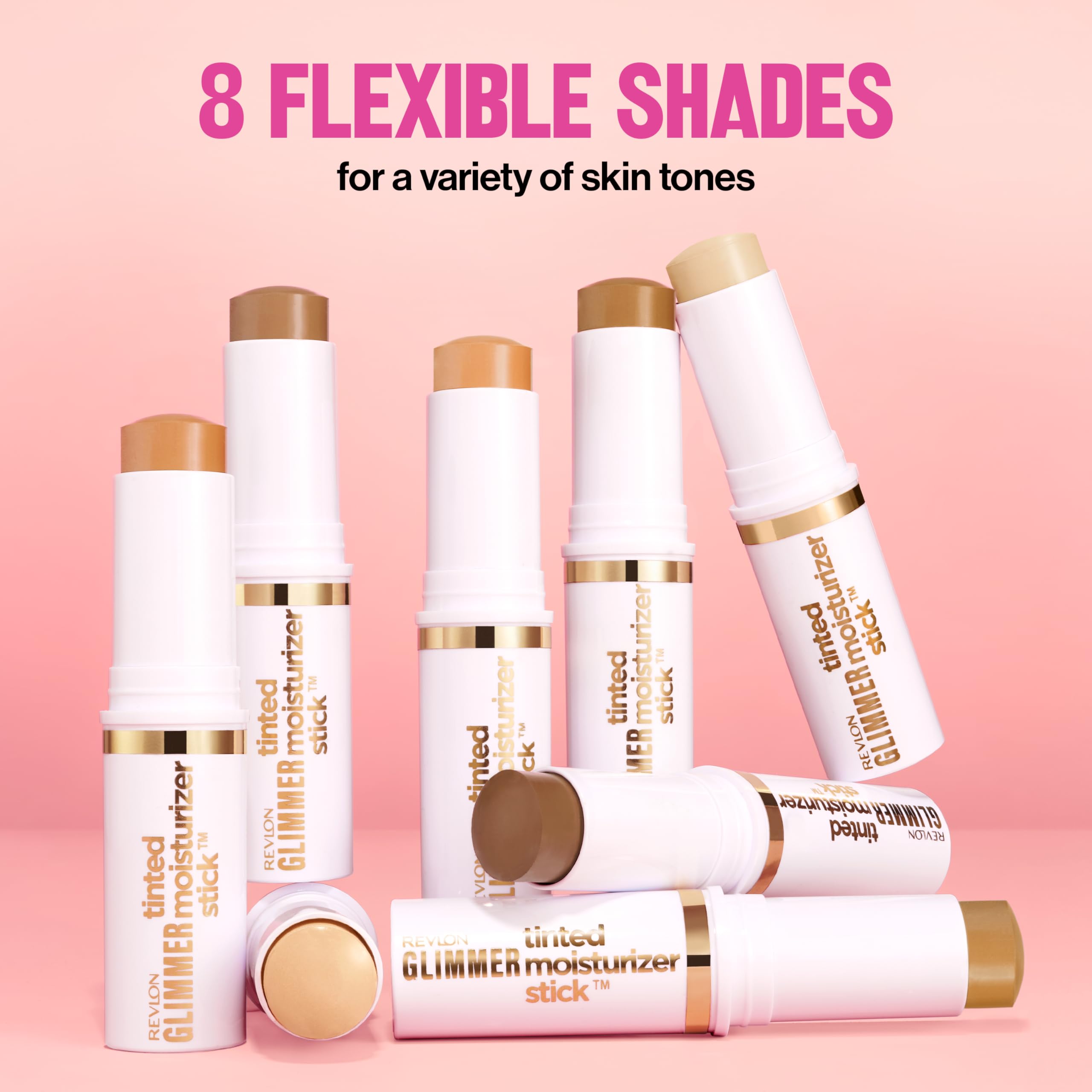 REVLON Glimmer Tinted Moisturizer Stick provides mess-free, easy coverage.