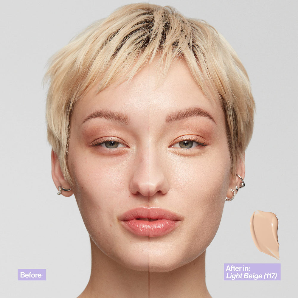 Swatch of Revlon Illuminance 213 Light Natural on arm for a natural match.