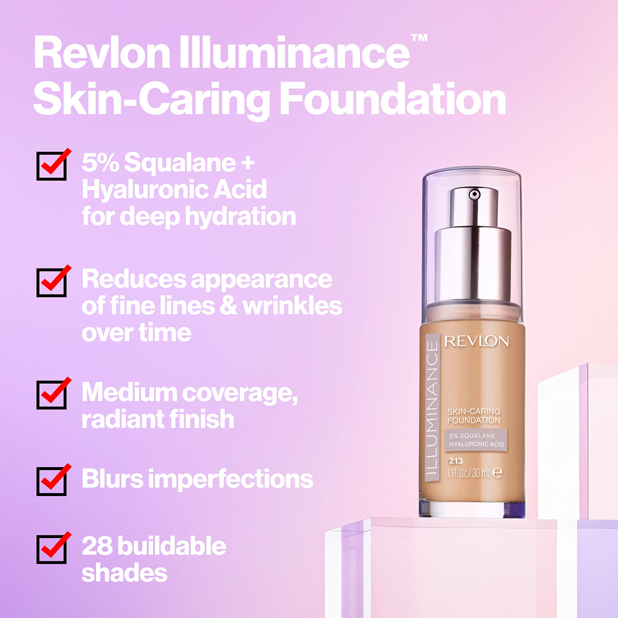 REVLON Illuminance swatches 209 Buff Beige show buildable shade match