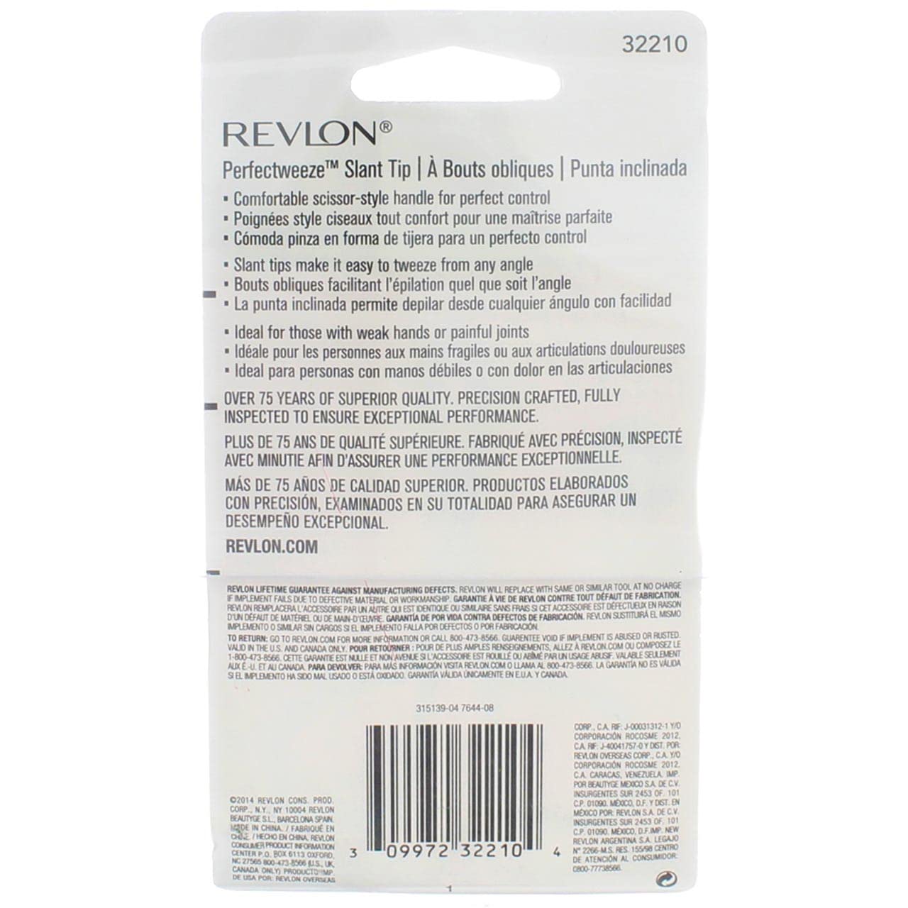 REVLON Perfectweeze tweezers in hand for easy hair removal on delicate areas