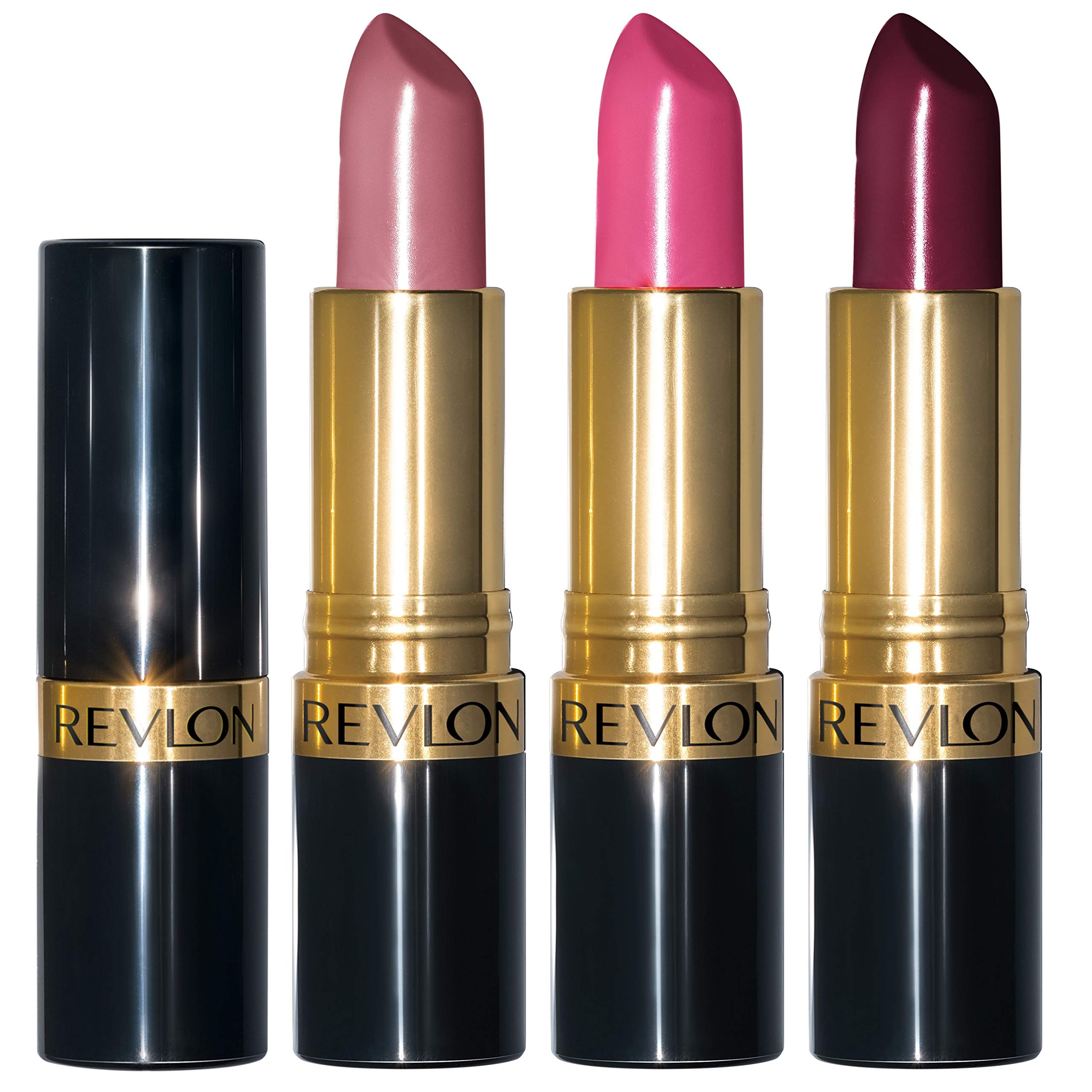 Revlon Super Lustrous gift set three-piece lipstick display for gifting.