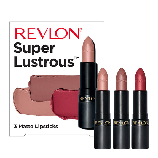 Revlon Super Lustrous Shameless matte lipstick tube swatch for bold daily color.