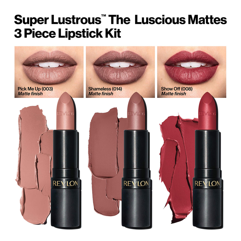 Revlon Super Lustrous Show Off matte lipstick tube with smooth finish.