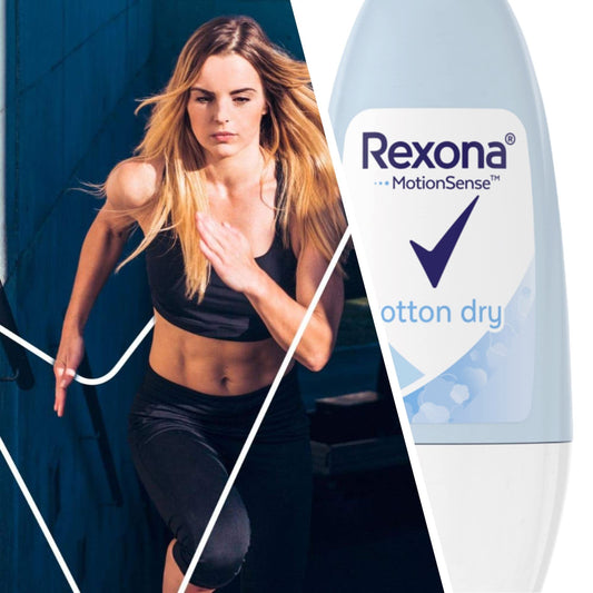 Rexona Women Cotton Dry cap twist shows easy application.