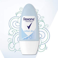 Rexona Women Cotton Dry with Motionsense graphic for responsive protection.