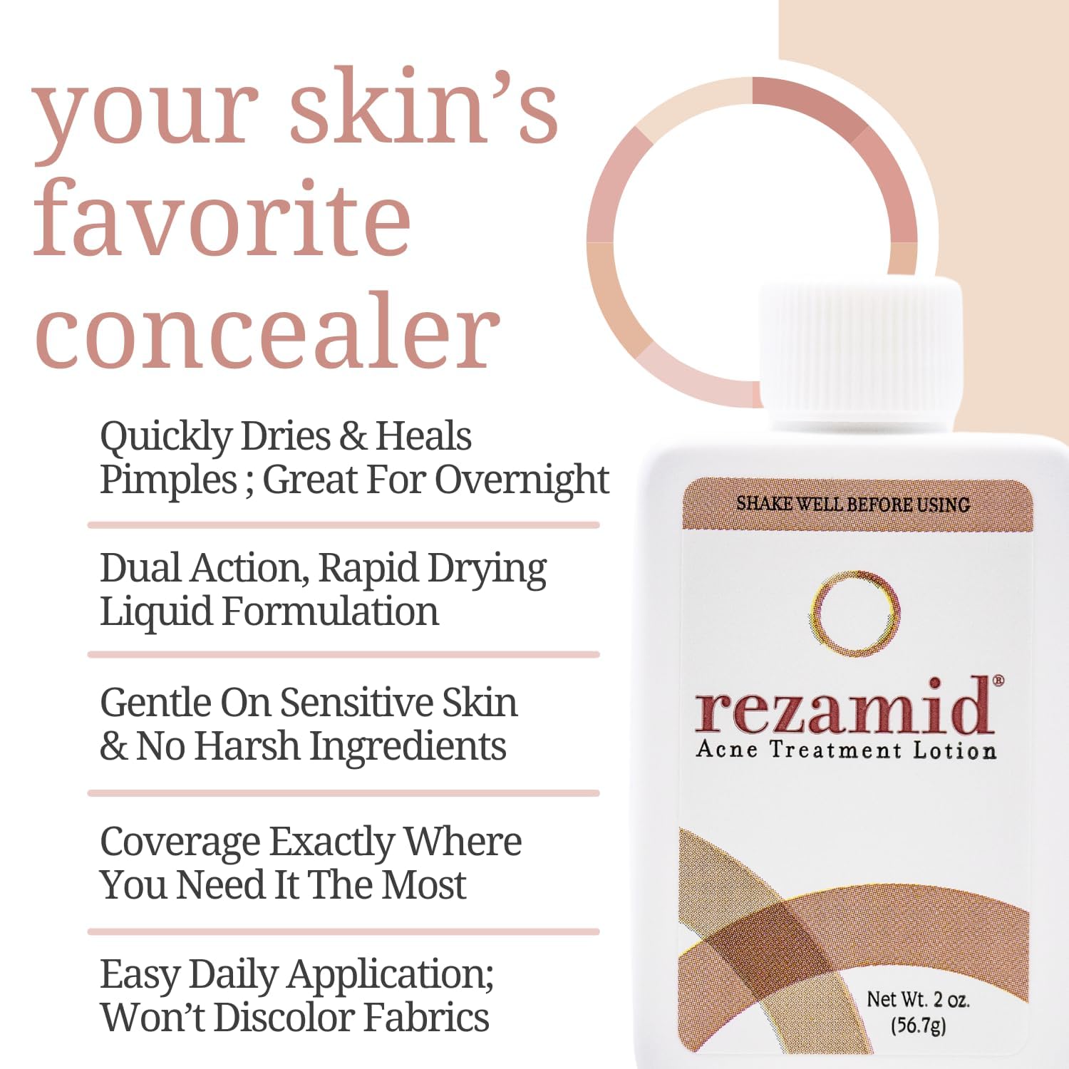 Rezamid sulfur-resorcinol formula close-up highlighting active blemish-fighting ingredients