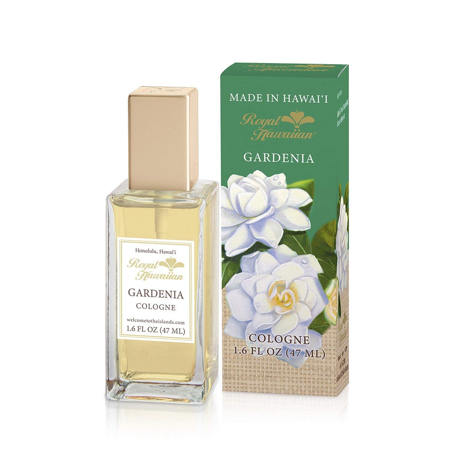 RH Gardenia Cologne Spray bottle on white background, tropical floral scent for everyday wear