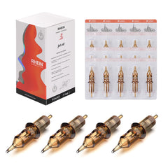 RHEIN 50pc 9RL mixed needles, 0-3mm diameter for precise line work.