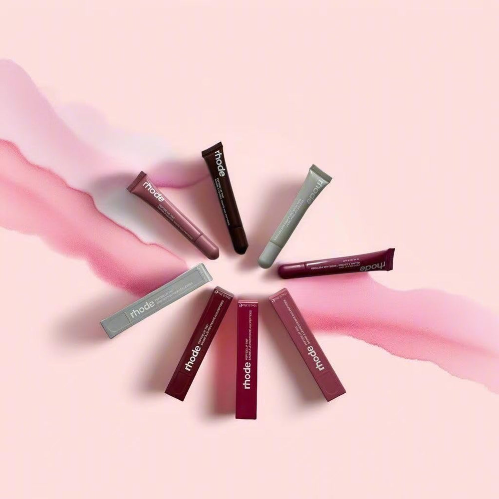Close-up of Rhode Gloss Lip Tint Toast's glossy finish