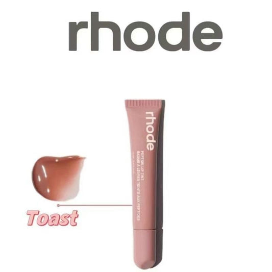 Swirl texture of Rhode Gloss Lip Tint Toast highlights sheer color