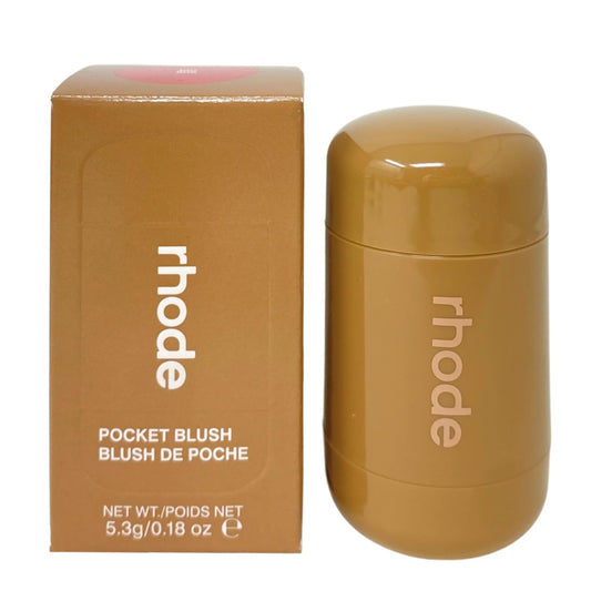 Rhode Pocket Blush Tan Line swatches show pinky-tan glow for everyday radiance.