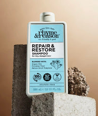 Rhyme & Reason Repair & Restore conditioner bottle ready to detangle and soften.