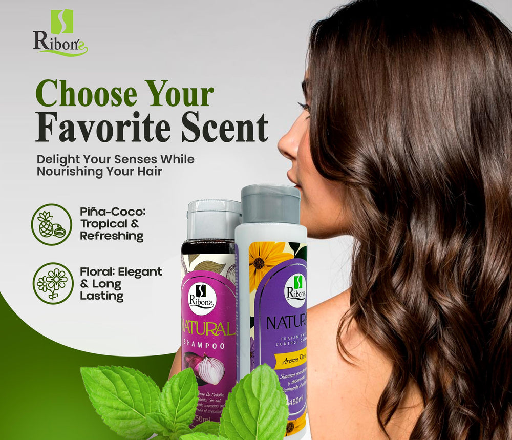 Hands applying Ribon's shampoo to the scalp for gentle cleansing