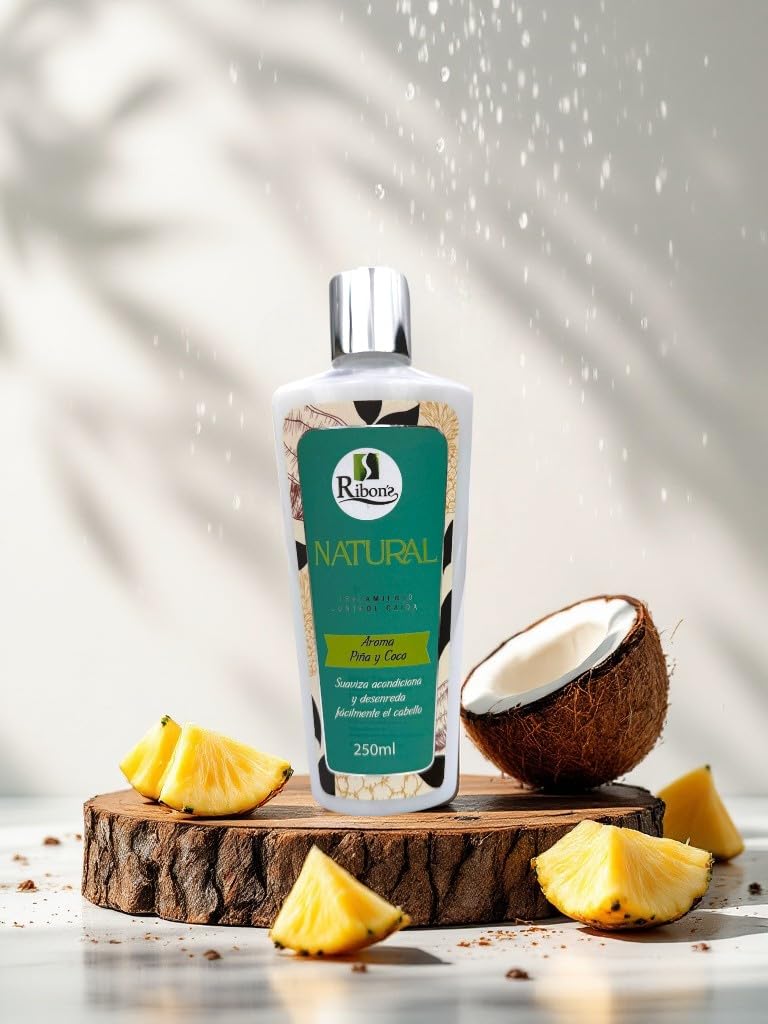Ribon's hair treatment bottle demonstrates softening for smooth detangling.