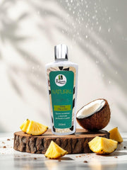 Ribon's hair treatment bottle demonstrates softening for smooth detangling.