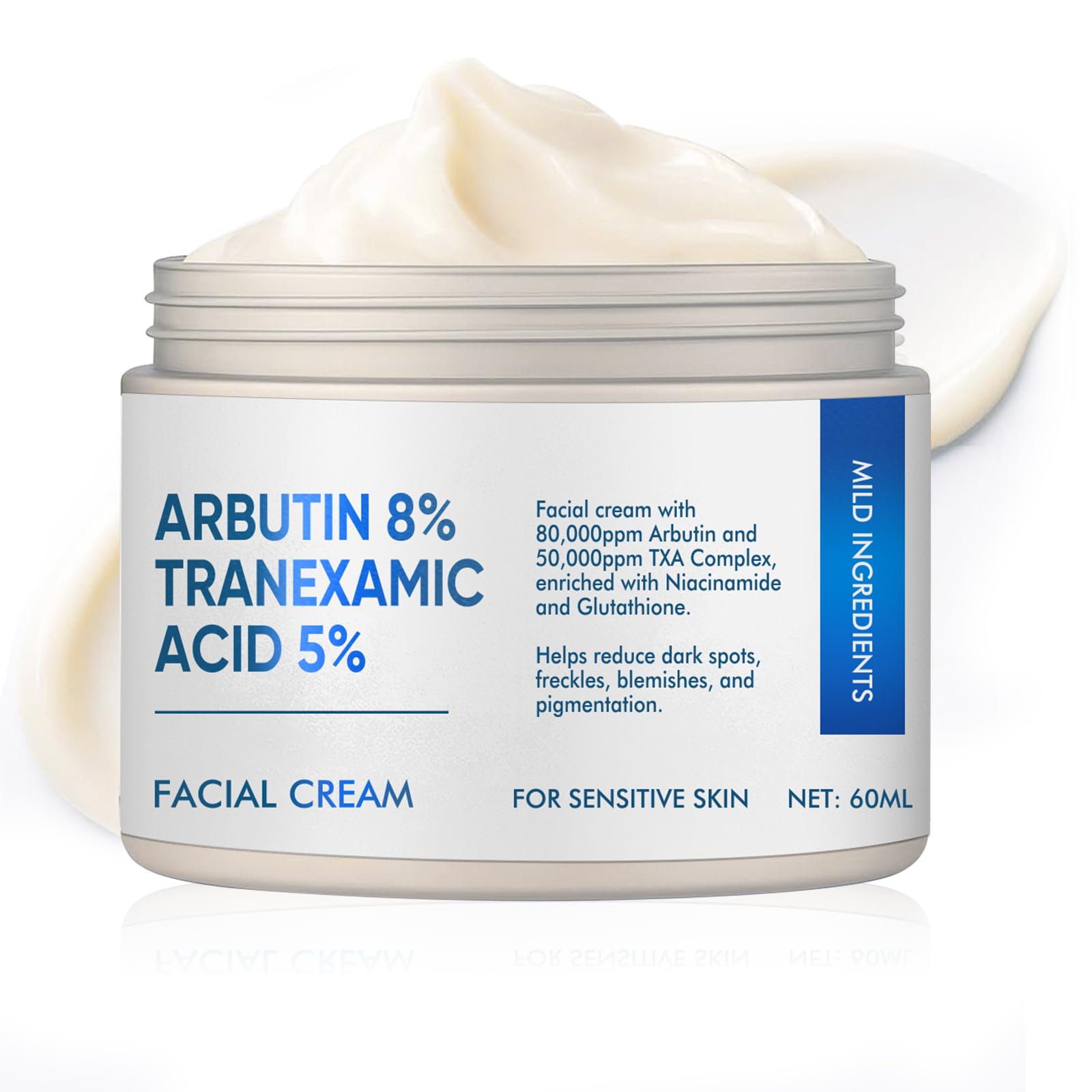 Richie House arbutin-tranexamic cream bottle for brightening and even skin tone.
