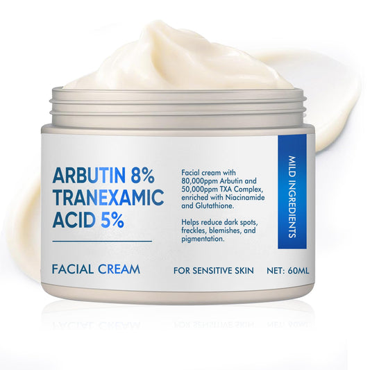 Richie House arbutin-tranexamic cream bottle for brightening and even skin tone.